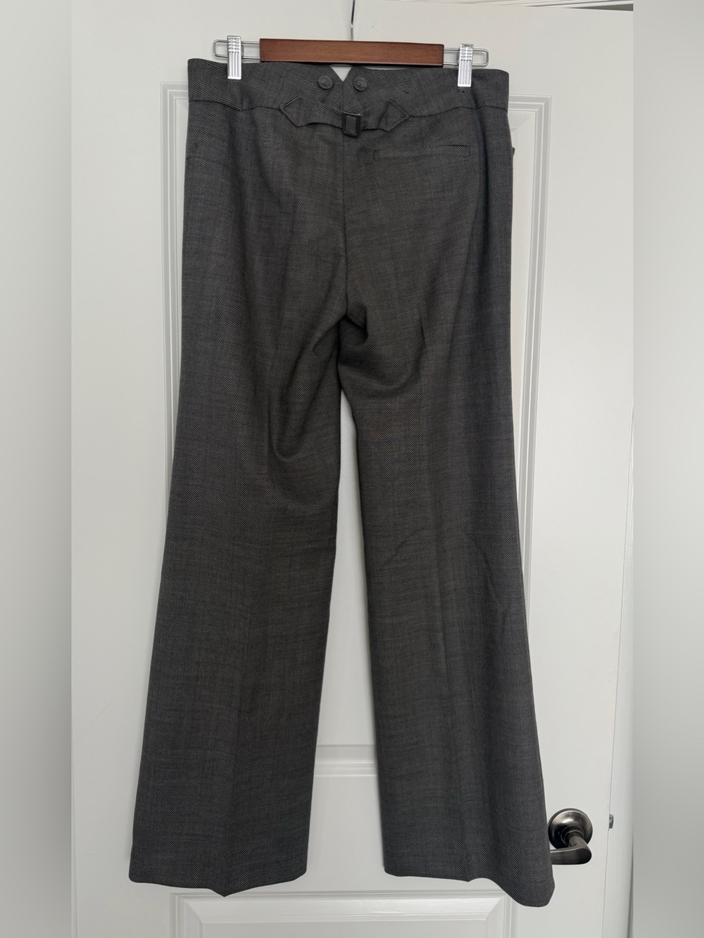 Club Monaco Women’s Grey/ Black Wool Tailored Trousers/ elegant details Size 6 - Picture 3 of 8